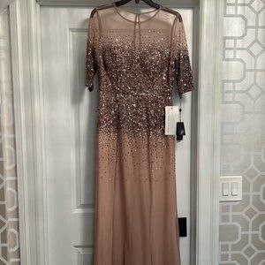 Adrianna Papell Rose Gold Sequin Gown - Size 6 NWT